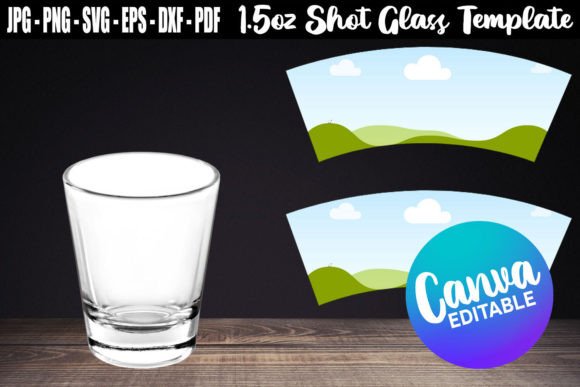 1.5 Oz Shot Glass Canva Template: Graphics for Craft & Commerce