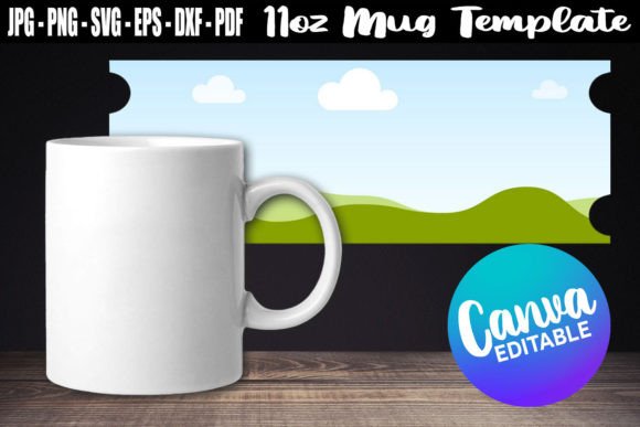 11oz Mug Template Canva Editable Graphics