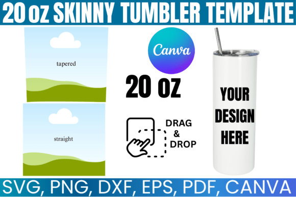 20oz Skinny Tumbler Canva Template: Graphics for Real Crafting