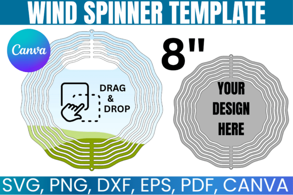 8 Wind Spinner Canva Template: Graphics for Whimsical Branding