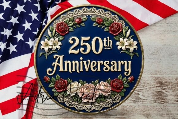 America 250th Anniversary Door Sign PNG
