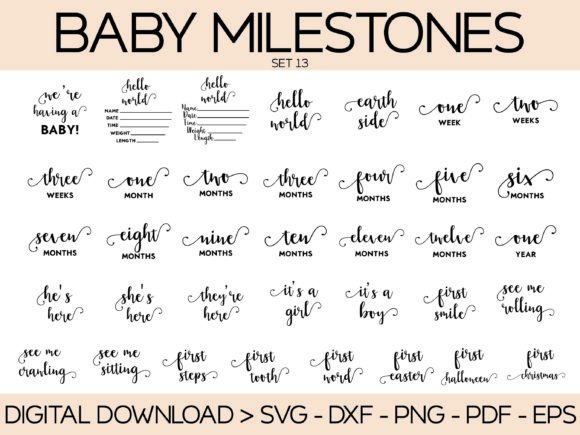 Baby Milestones SVG Set: Graphics for Crafts & Brand Storytelling