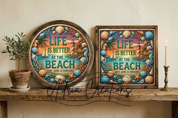 Beach Round & Square Door Sign Bundle: Graphics for Crafts Brands