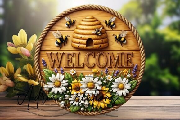 Bee Welcome Door Sign PNG: Crafts & Graphics Asset Review