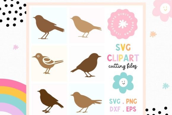 Bird SVG Cut File Bird Clipart for Crafts & Graphics