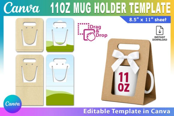 Canva 11oz Mug Holder Template: Graphics for Real Packaging Projects