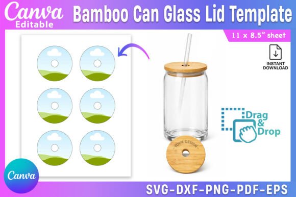 Canva Bamboo Can Glass Lid Template: Graphics for Local Branding