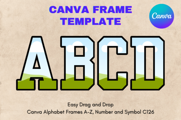 Canva Letters Frame Alphabet Template126 Graphics