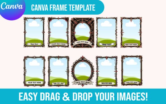 Editable Tarot Card Canva Frame Template: Graphics for Intentional Branding