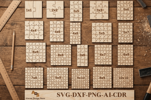 Jigsaw Puzzle Laser Cut Patterns: Graphics for Laser Engraving