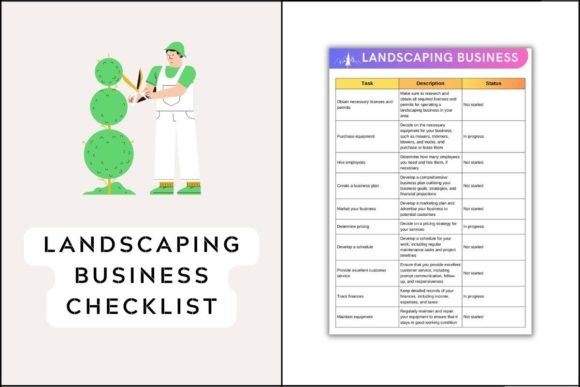 Landscape Business Checklist Template: Free Graphics for Crafters