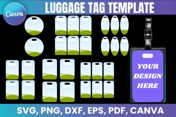 Luggage Tag Template: Canva Editable Graphics
