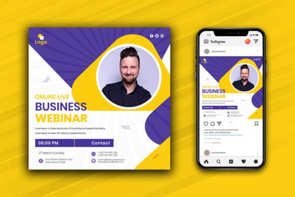 Online Live Business Webinar Banner Post: Social Media Templates & Graphics