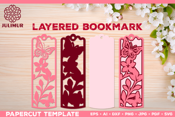 Papercut Layered Bookmark SVG Template: Graphics for Crafts