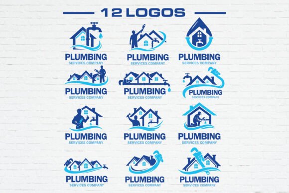 Plumbing Business Logo Bundle: Graphics & Logos