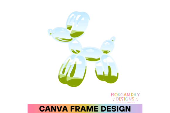 Preppy Balloon Dog Canva Frame Graphics