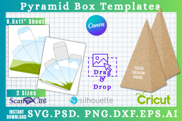 Pyramid Box Cut Canva SVG Graphics