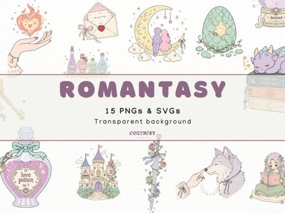 Romantasy Cliparts: Cute Fantasy Graphics & Illustrations