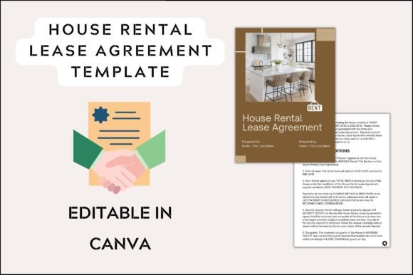 Simple House Rental Contract Graphics & Print Templates