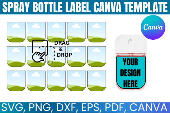 Spray Bottle Label Canva Template: Graphics for Commercial Use