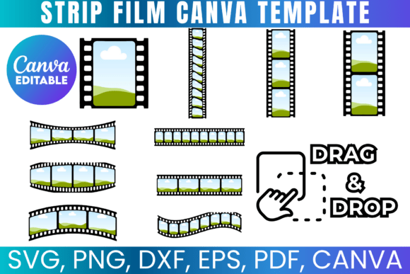 Strip Film Canva Frames Template: Graphics for Retro-Inspired Digital Products