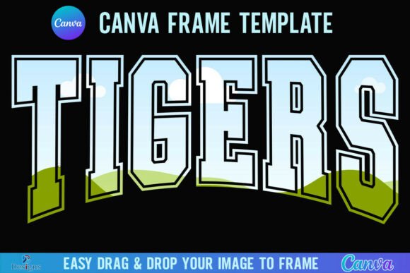 Tigers Canva Frame: Varsity School Mascot Graphics