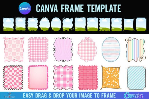 Whimsical Scribble Border Canva Frame Graphics